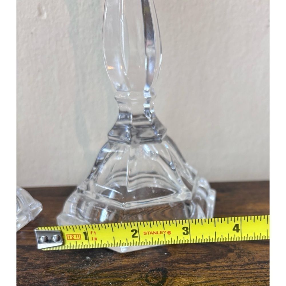 TIFFANY AND CO CRYSTAL HAMPTON 9" CANDLESTICK CANDLE HOLDER PAIR MADE IN GERMANY - Picture 9 of 9